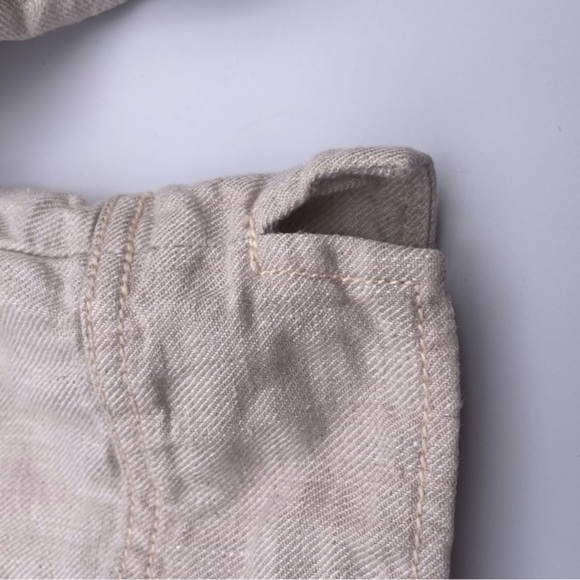 Lou and Grey 100% linen Jacket Open Face waterfall sweater Natural tan Flax S - Picture 4 of 12